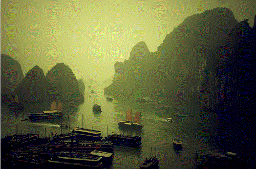 Boats moor on Halong Bay - Vietnamtravelblog