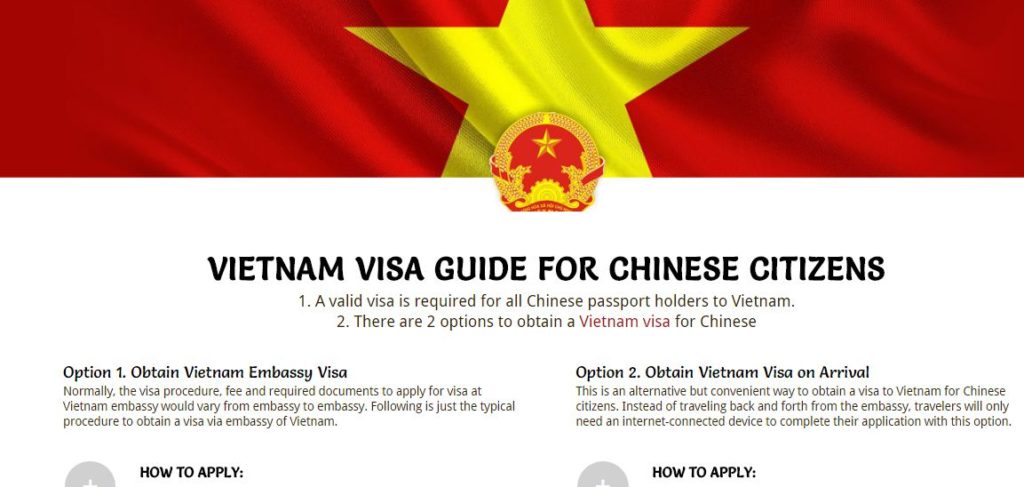 Vietnam visa in China
